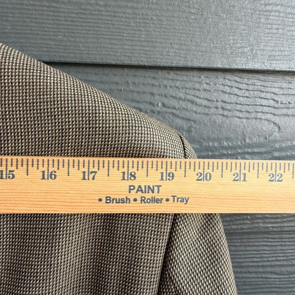 Lauren Ralph Lauren Wool Sport Coat Blazer Houndstooth Brown Men's 40R